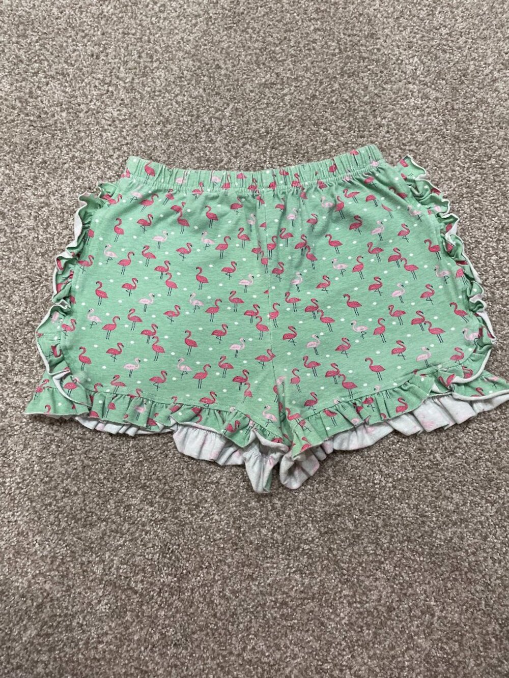 Hannah Kate Flamingo Print shorts with elastic waistband